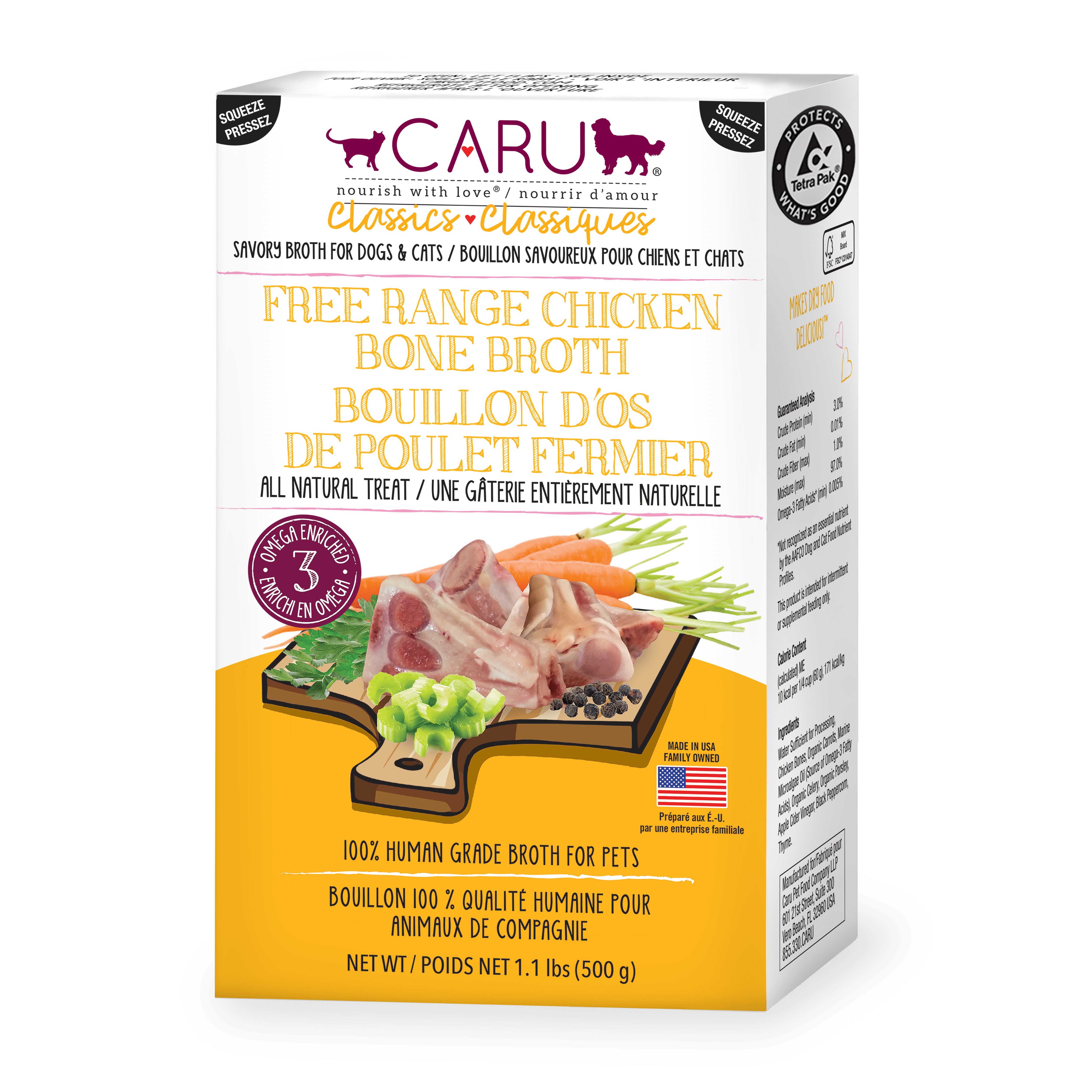 Caru Free Range Chicken Bone Broth For Dogs & Cats Caru Free Range Chicken Bone Broth For Dogs & Cats