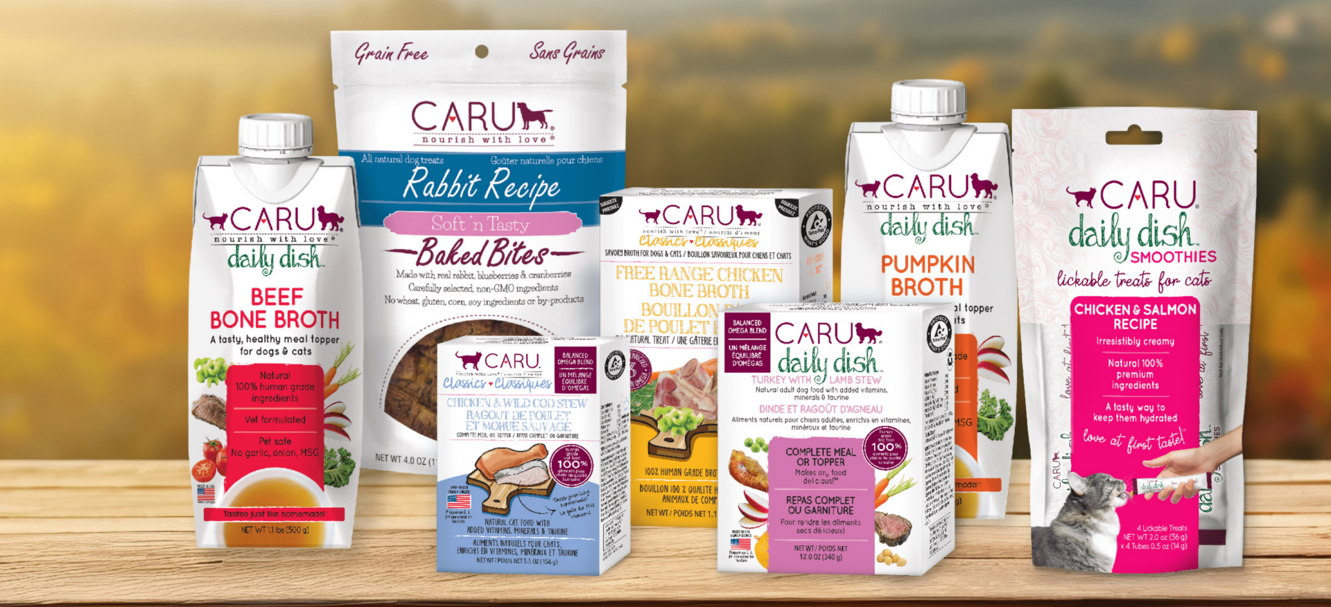 variety of functional foods for dogs in tetra packs